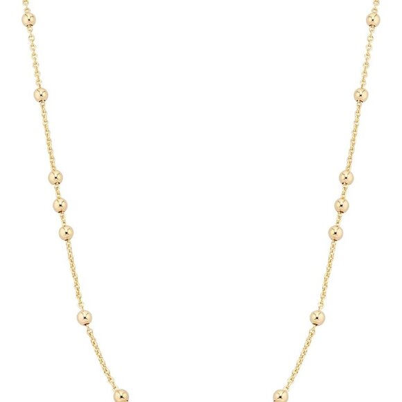 Italian 18K Yellow or Rose Gold Plated Beaded Ball Rosary Long Wrap Layering Sta - Picture 1 of 5